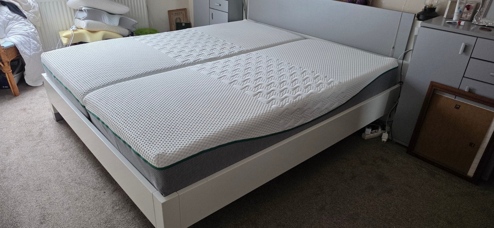 Te koop 2 matrassen en 2 lattenbodems, Ophalen, Eenpersoons, 90 cm