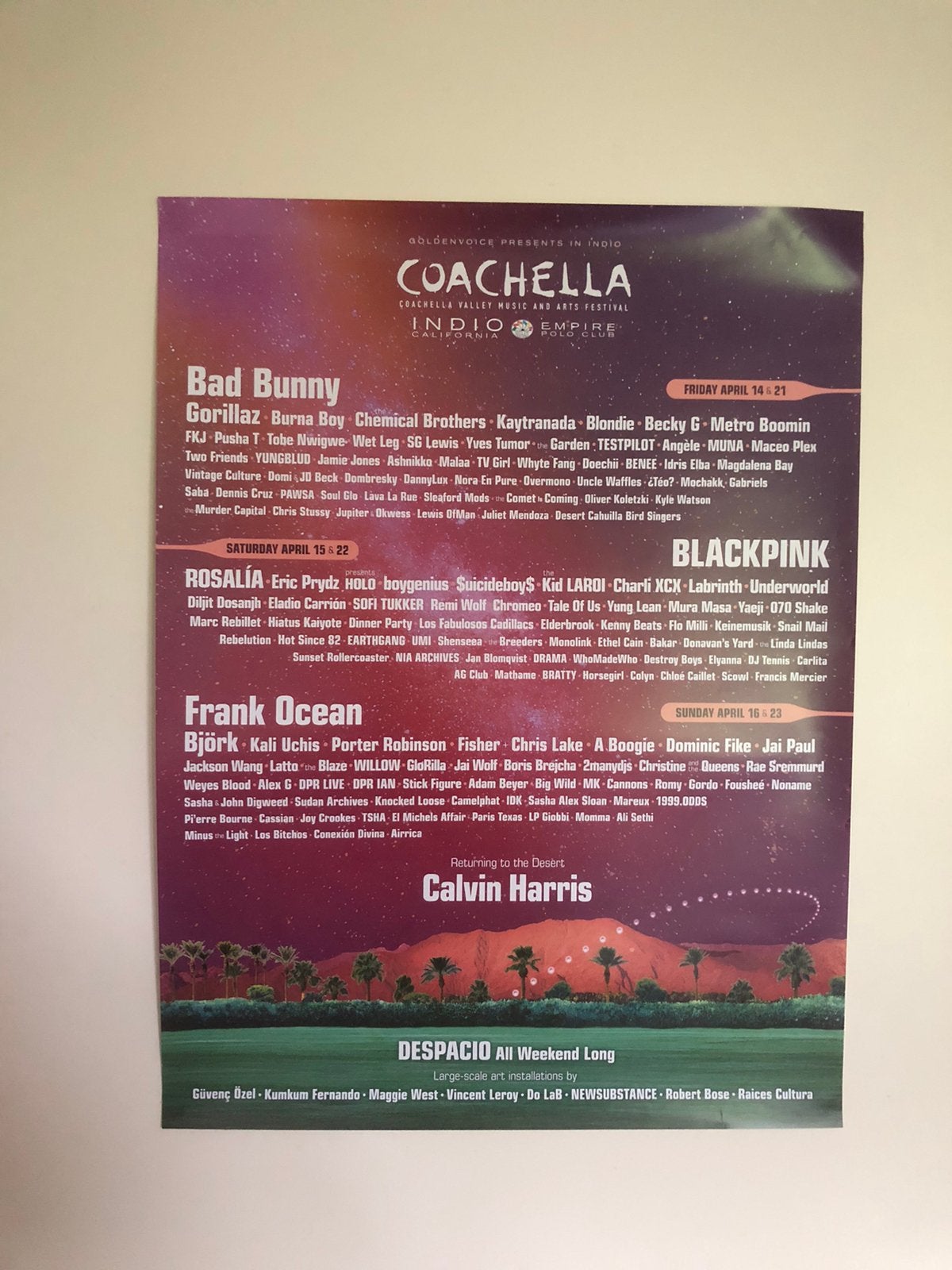 Coachella 2023 Festival Poster - Nieuwstaat, Rechthoekig Staand, Nieuw, Ophalen of Verzenden, A1 t/m A3