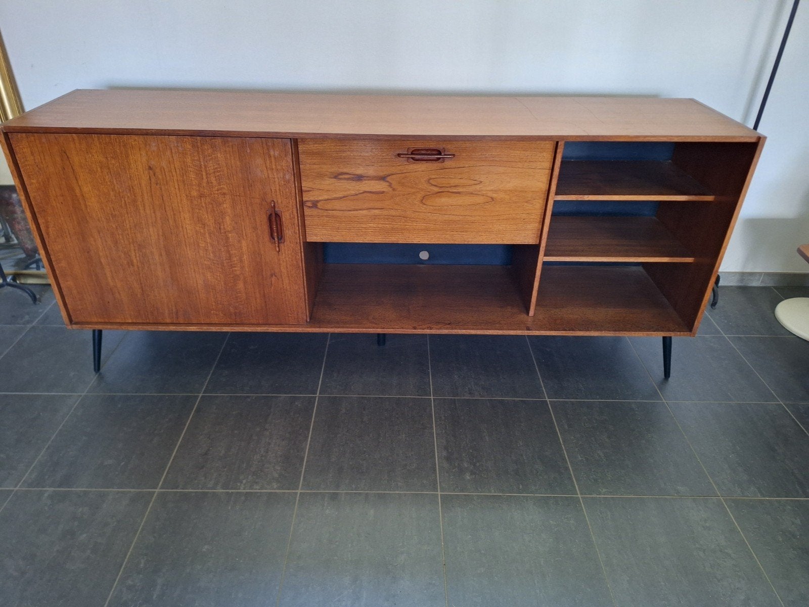 Vintage midboard midcentury., Ophalen, Gebruikt, Minder dan 150 cm, Minder dan 100 cm