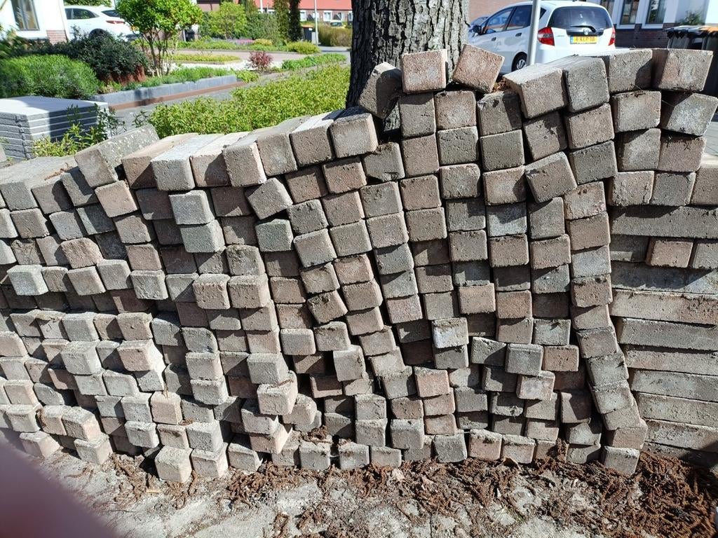 GRATIS ophalen 25m2 klinkers 20,5x7x6cm, Tuin en Terras, Ophalen of Verzenden, Gebruikt, Beton, Klinkers