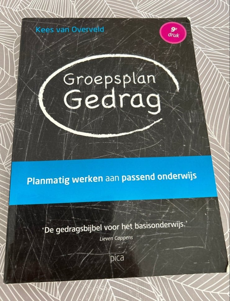 Groepsplan Gedrag - Kees van Overveld (9e druk) PABO, Ophalen of Verzenden, Gamma, Zo goed als nieuw, HBO