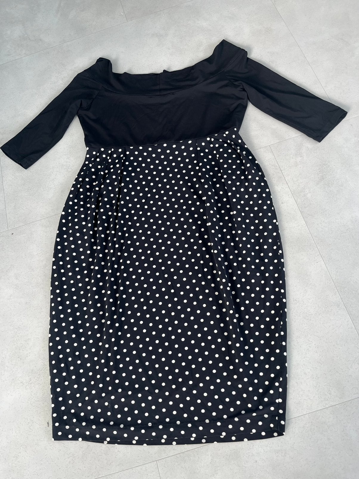 zwart witte jurk van Trois de Boulogne maat 5 = 40-42, Kleding | Dames, Overige kleuren, Maat 42/44 (L), Ophalen of Verzenden