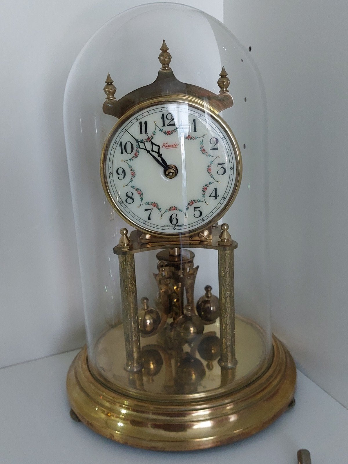 oude stolpklok met glazen stolp, Antiek en Kunst, Ophalen of Verzenden