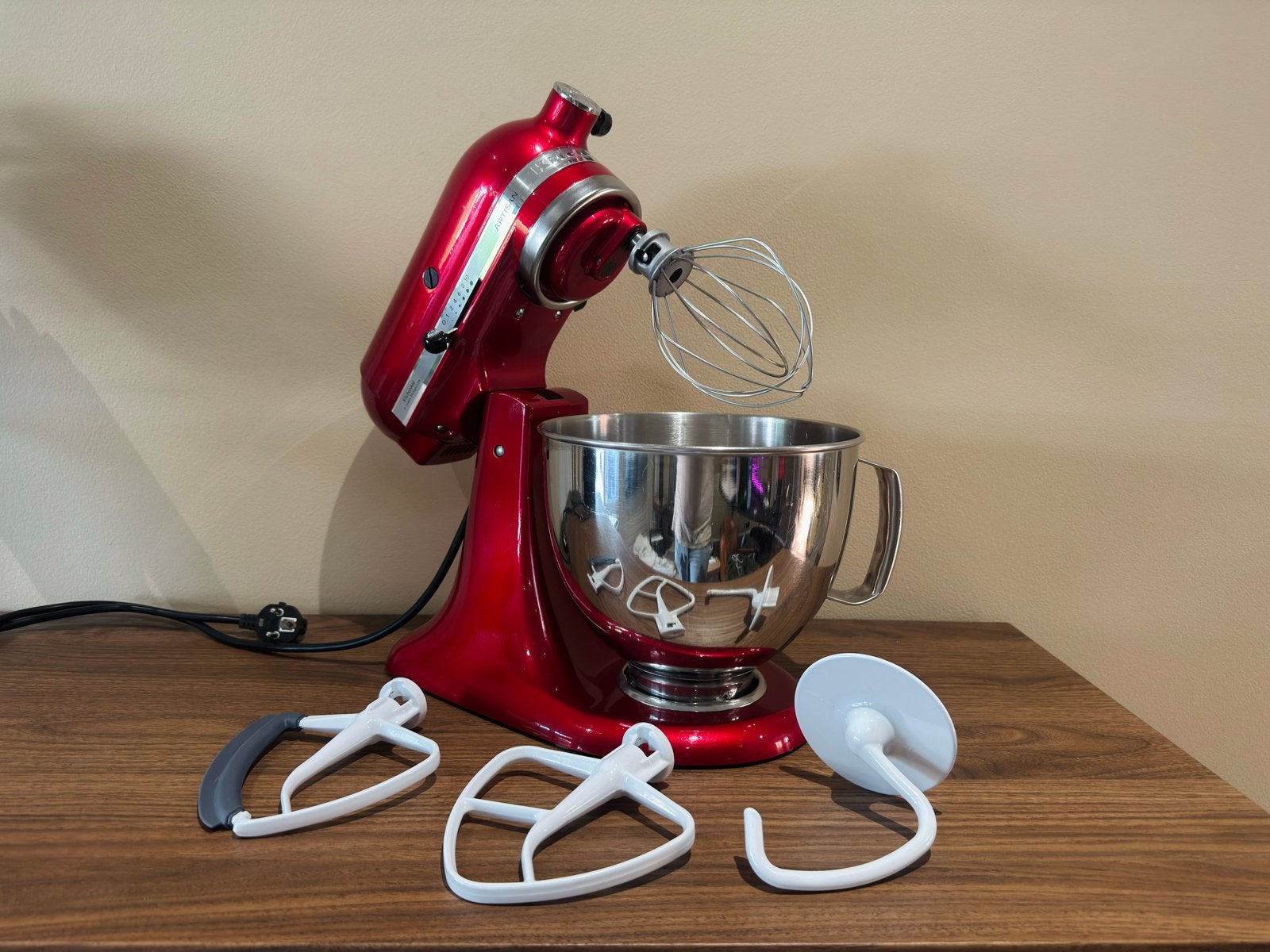 KitchenAid Artisan Keukenmixer AppelRood Zo goed als nieuw, Witgoed en Apparatuur, 4 liter of meer, 3 snelheden of meer, Ophalen of Verzenden