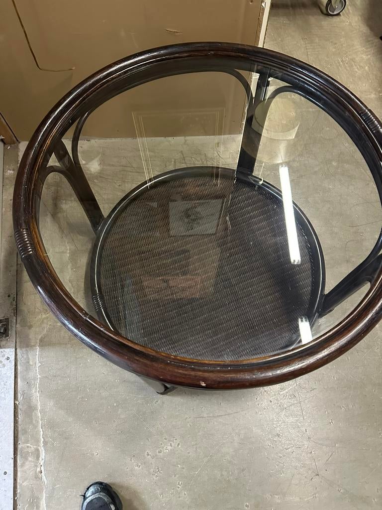 Ronde Rotan tafel, Overige materialen, Ophalen of Verzenden, Zo goed als nieuw, X