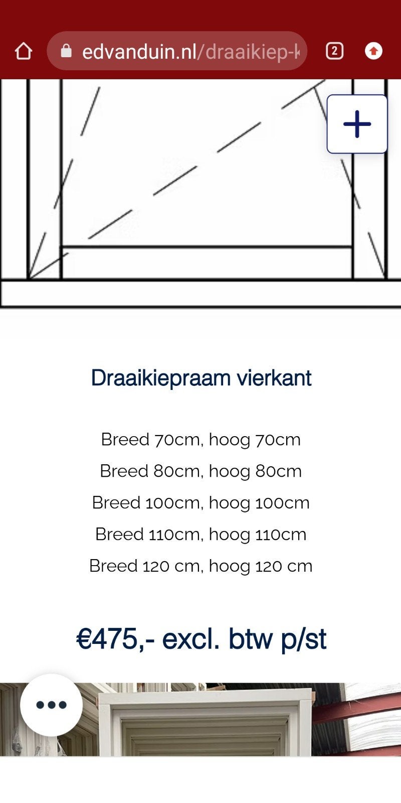 kozijn met stolpraam, Ophalen of Verzenden, Nieuw, 80 tot 120 cm, Gevelraam of Ruit