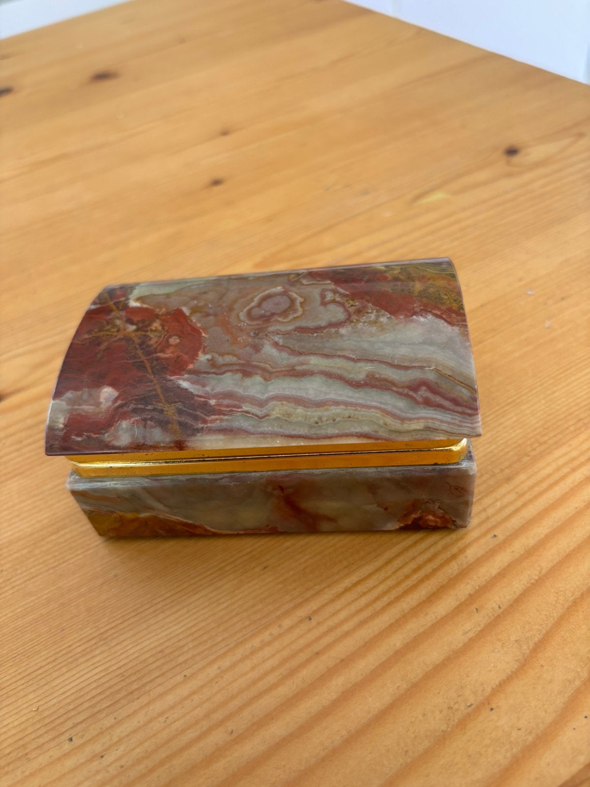 Vintage italiaans onyx sieraden / snuisterijen doosje, Ophalen of Verzenden