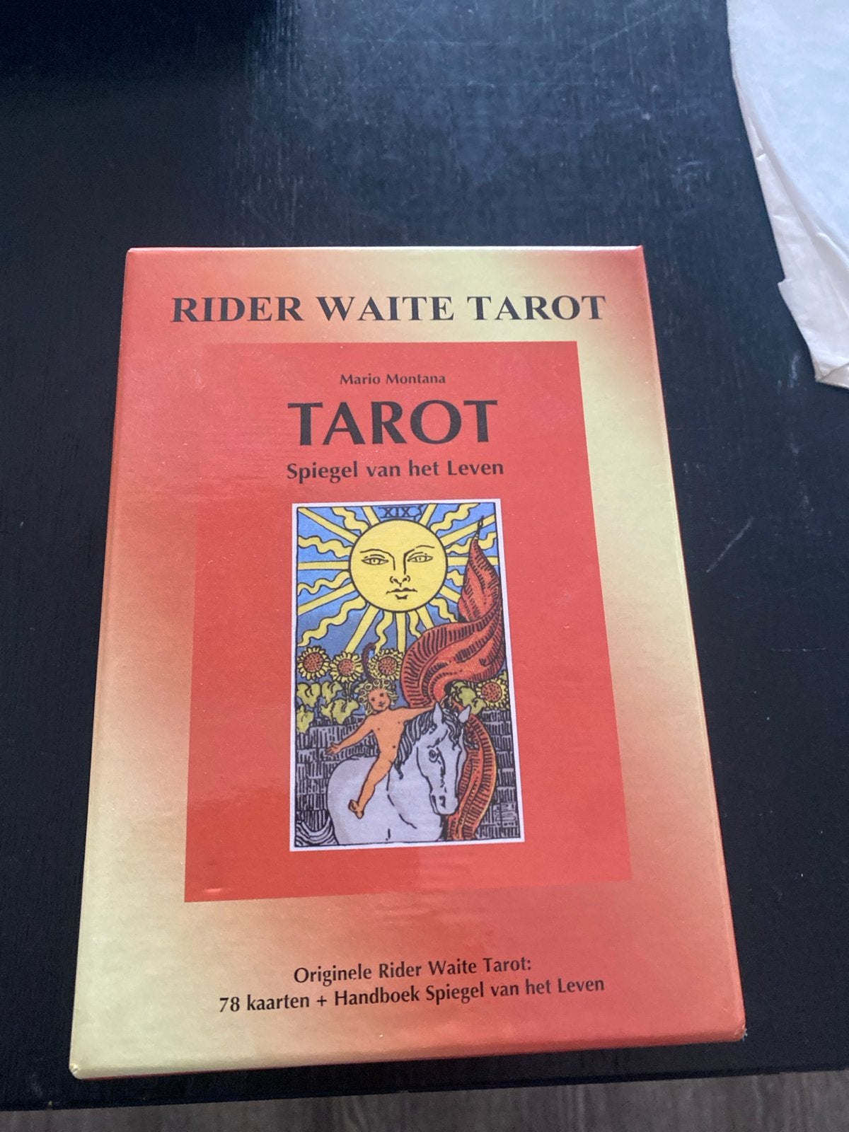 Rider Waite Tarot: 78 kaarten + Handboek Spiegel van het Lev, Tarot of Kaarten leggen, Ophalen of Verzenden, Zo goed als nieuw