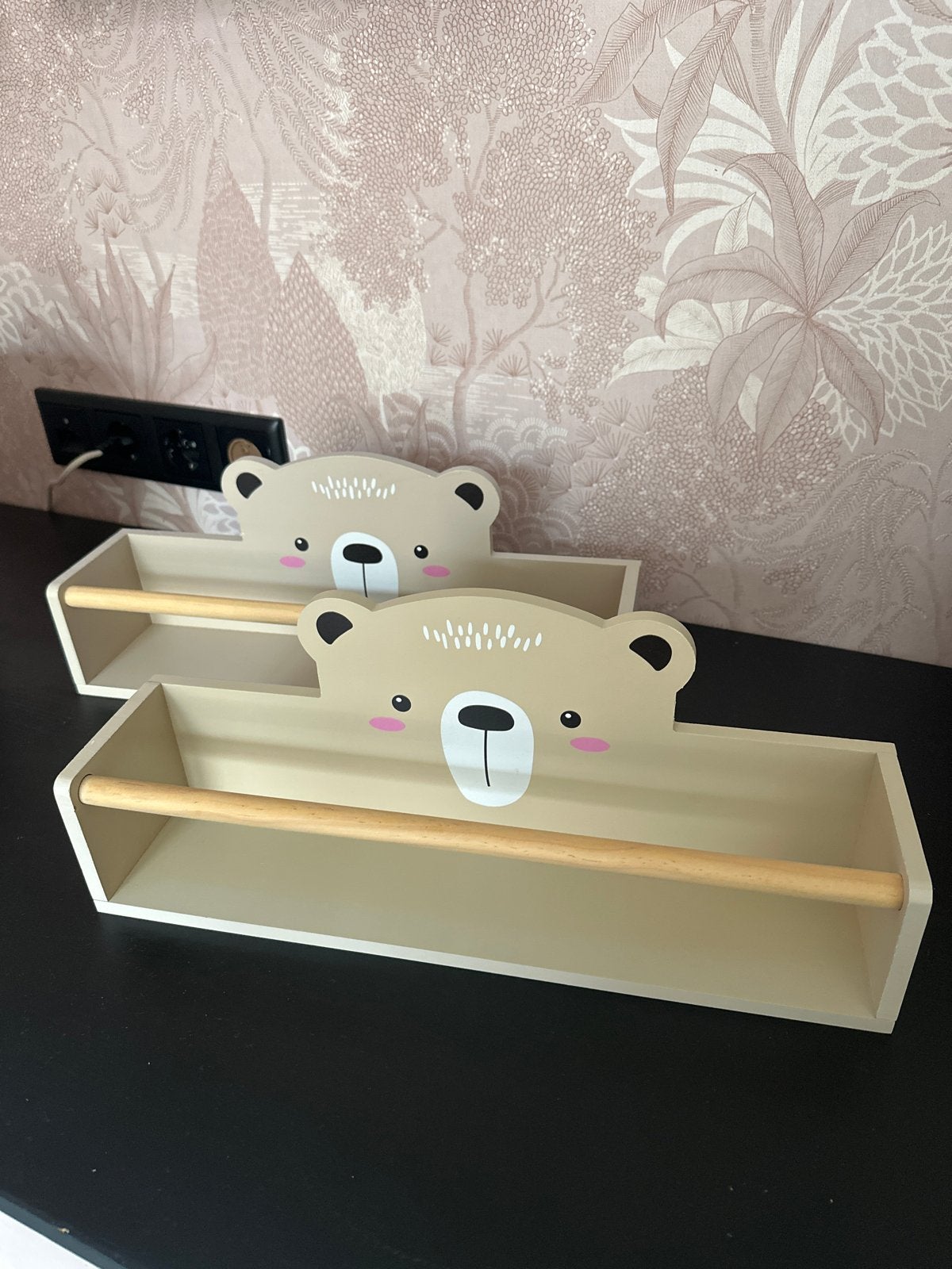 2x Boekenplankjes Beer Kinderkamer Decoratie, Overige merken, Zo goed als nieuw, Wanddecoratie, Ophangbaar