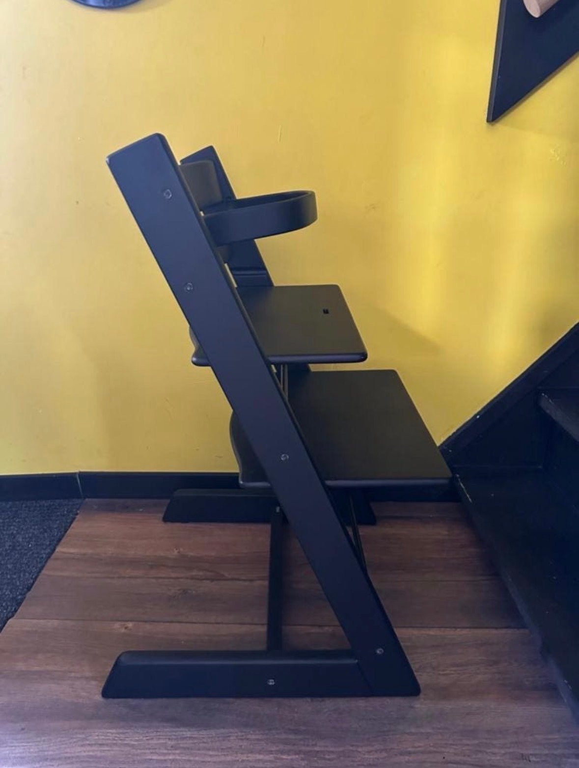 Stokke Tripp Trapp meegroeistoel zwart, Kinderen en Baby's, Ophalen, Gebruikt, Meegroeistoel, Aanschuifbaar