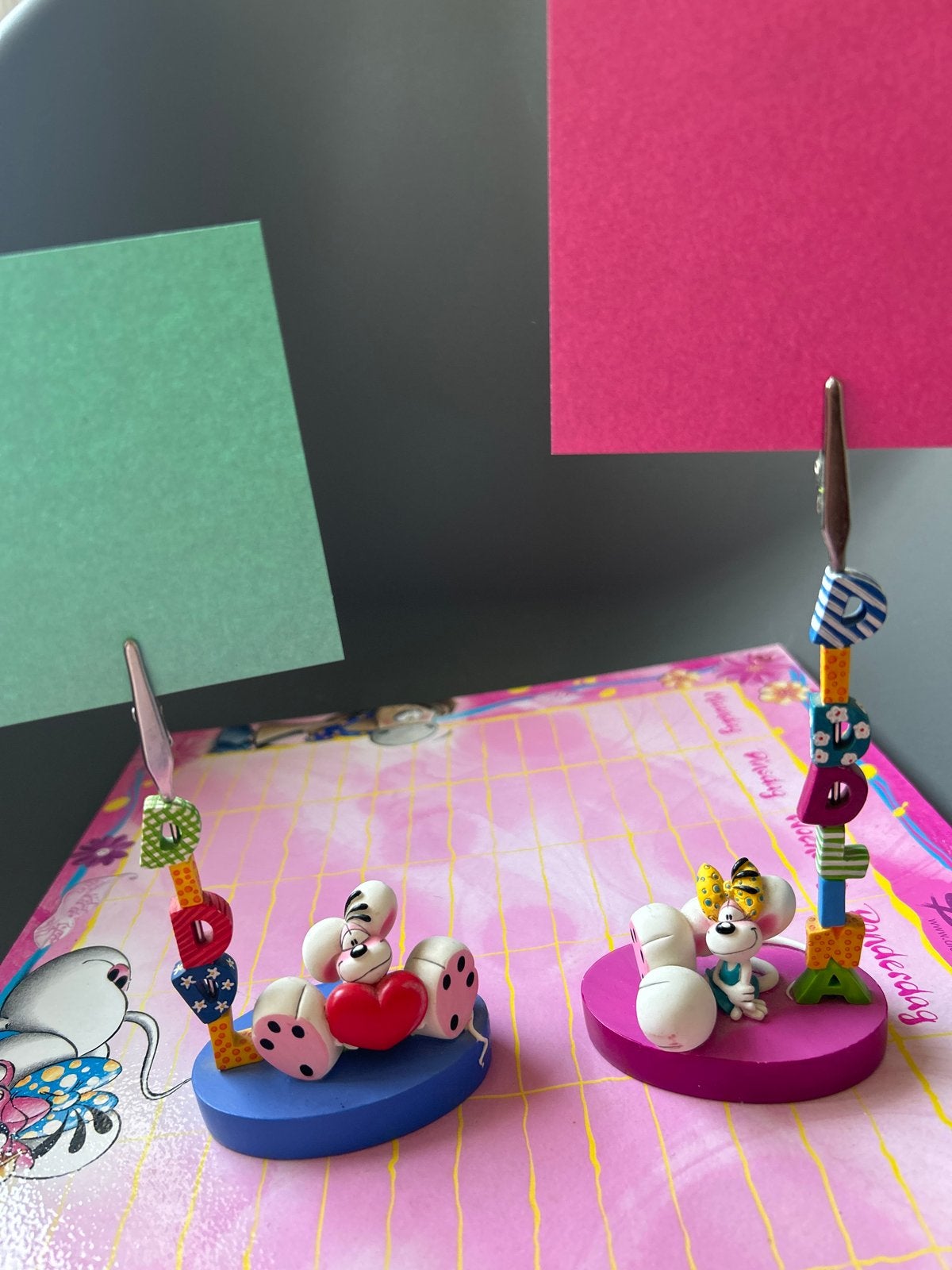 Diddl en Diddlina memohouders - Set van 2, Ophalen of Verzenden, Verschillende figuren, Zo goed als nieuw, Overige typen