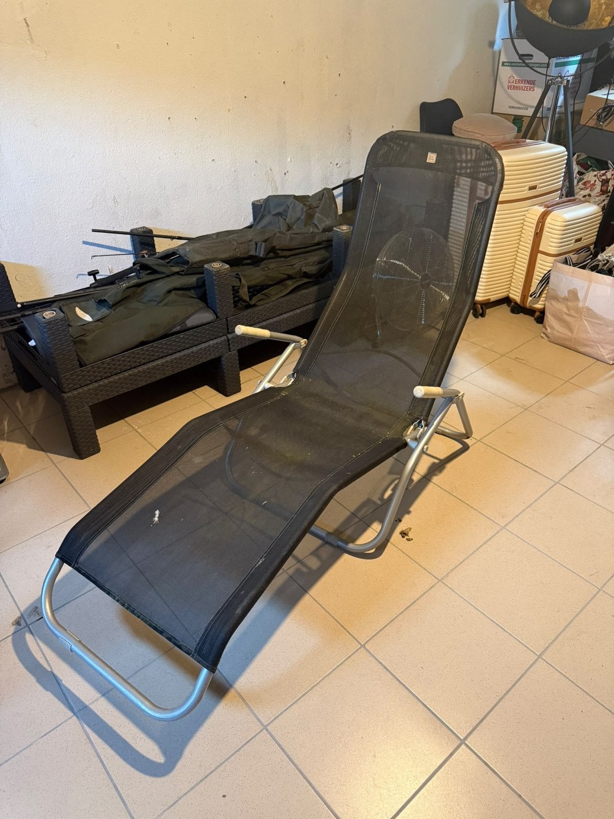 Verstelbare ligstoel / strandstoel - PR Design, Ophalen of Verzenden, Gebruikt, Metaal, Inklapbaar