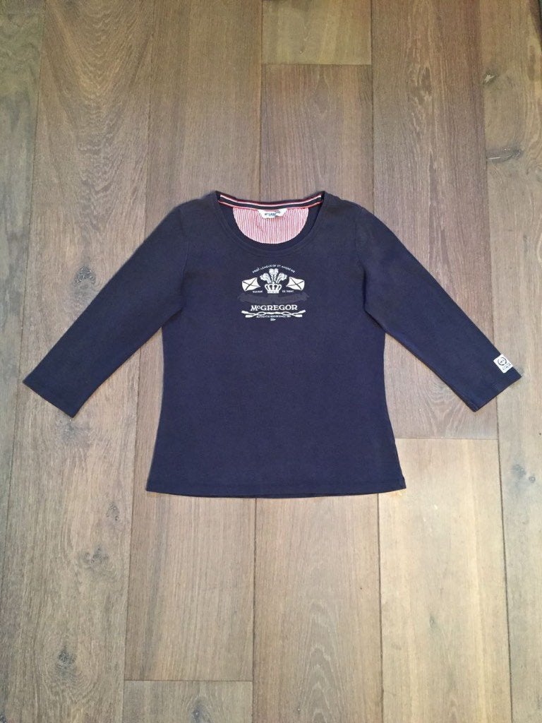 IZGS blauw dikker shirtje Mc. Gregor, 3/4 mouwtje; mt medium, Maat 38/40 (M), Mc. Gregor, Blauw, Ophalen of Verzenden