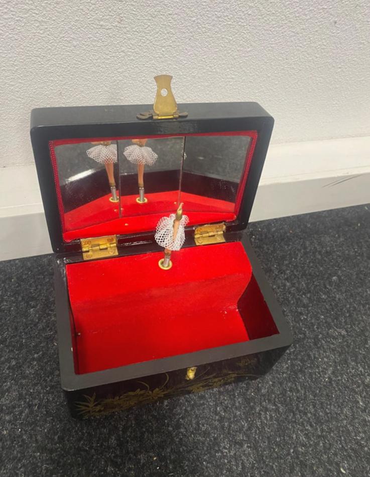 Muziekdoosje met ballerina en spiegel - Vintage stijl, Ophalen of Verzenden