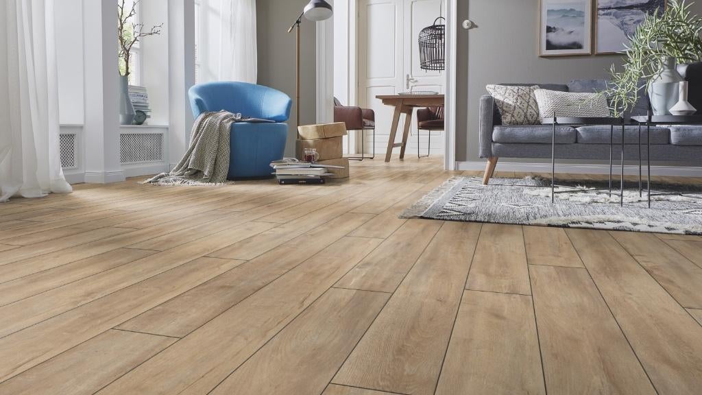 Rustieke vloer laminaat eiken houtlook 8mm 65m2, 75 m² of meer, Beige, Nieuw, Ophalen of Verzenden