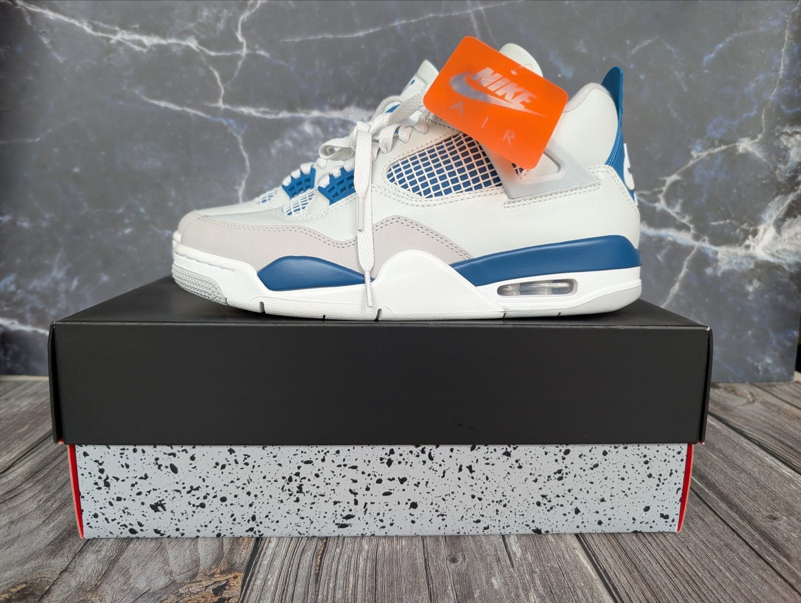 Nike Air Jordan 4 Retro Military Blue, Kleding | Heren, Schoenen, Ophalen of Verzenden, Nieuw, Wit, Sneakers of Gympen