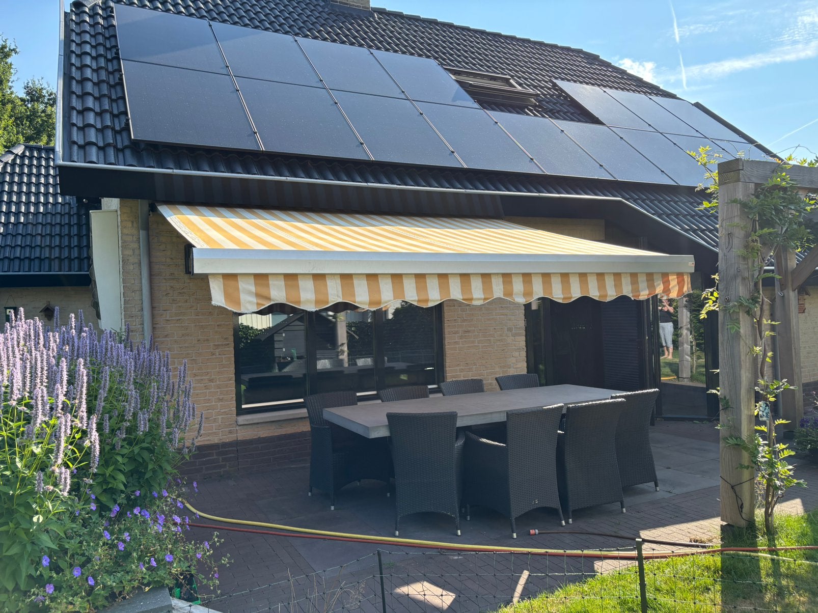 Zonnescherm 4x3 elektrisch, Ophalen, Gebruikt, Elektrisch, 150 tot 300 cm