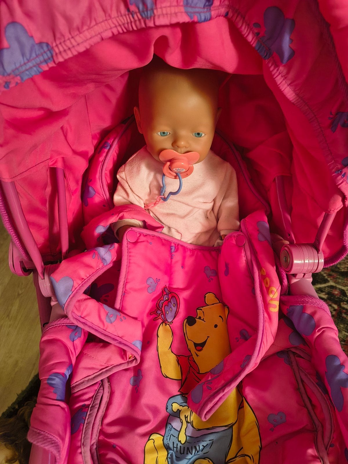 Hauck poppenwagen met reiswieg en 4 poppen (incl. Babyborn), Verzenden, Zo goed als nieuw, Babypop