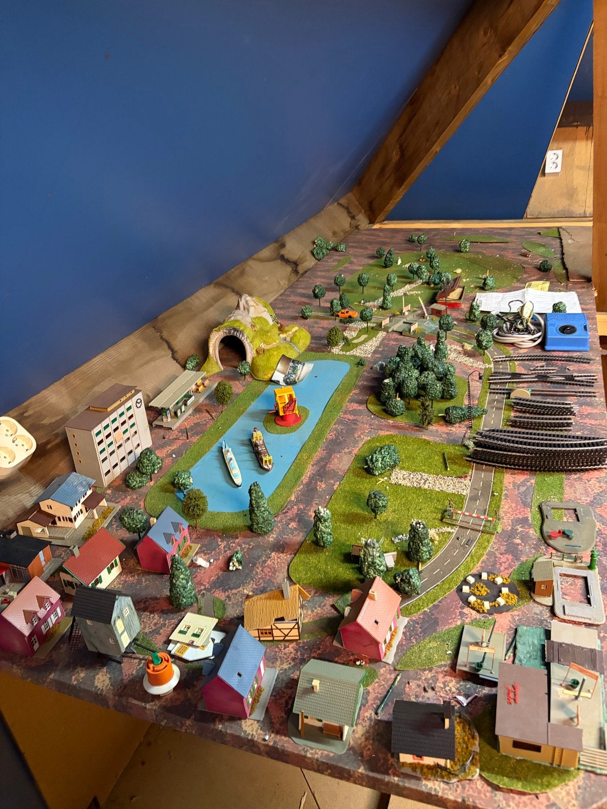 Grote modelspoorbaan collectie met treinen, rails en meer, Ophalen, Gelijkstroom, Fleischmann, Analoog