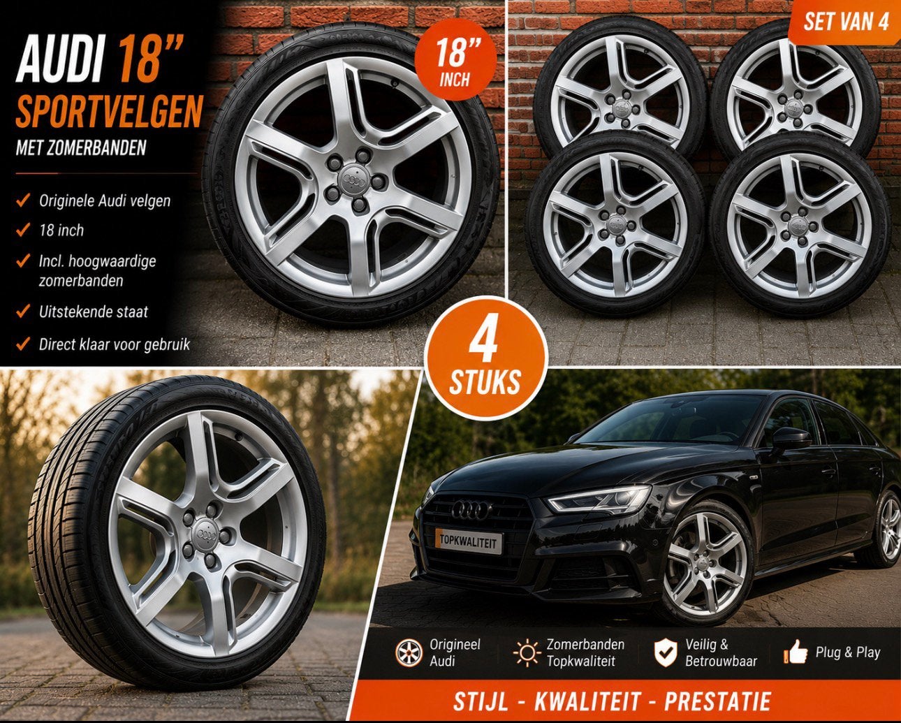Audi velgen 18 inch orgineel set 5x112, Ophalen, Zo goed als nieuw