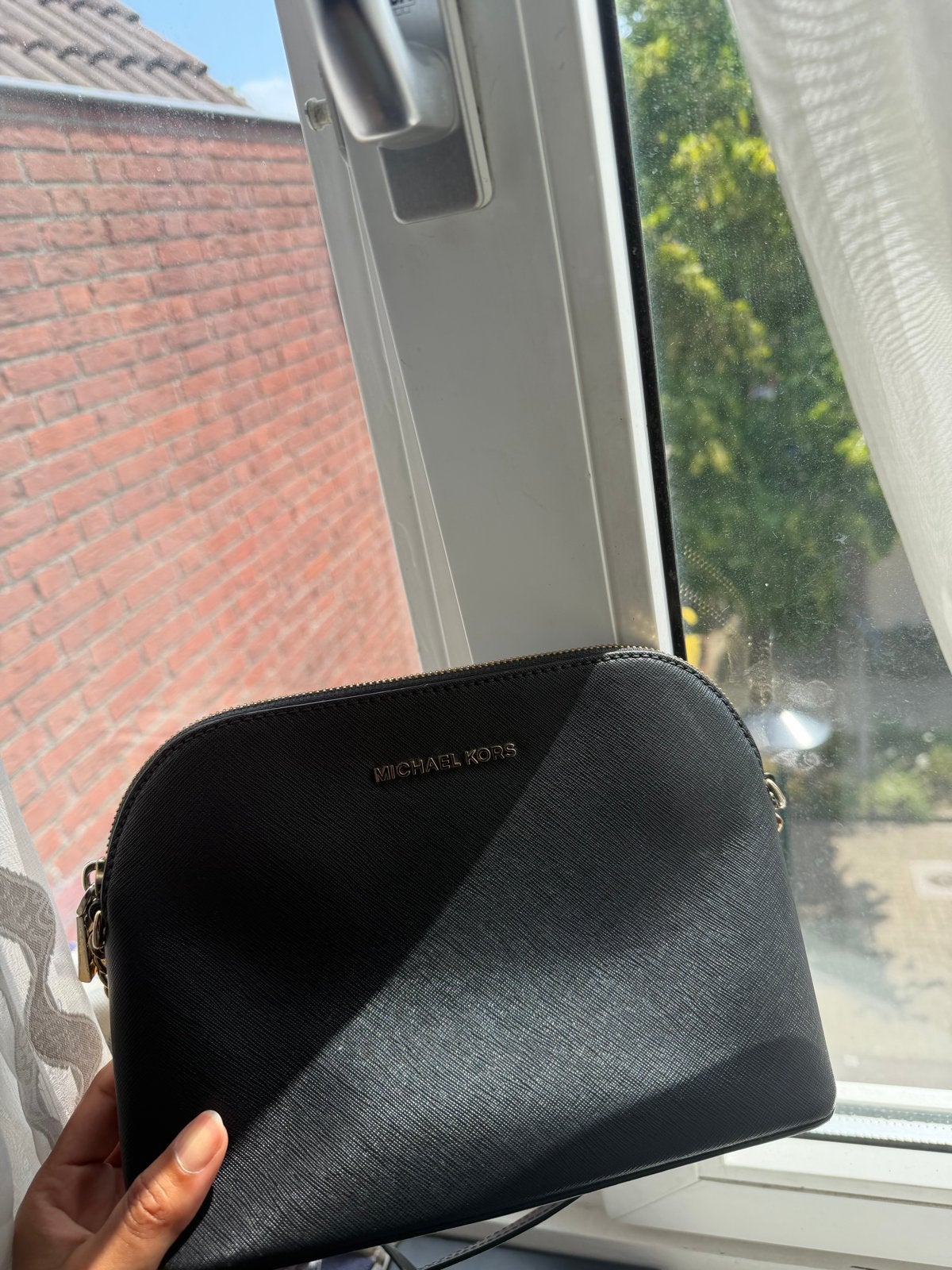 Zwarte Michael Kors Schoudertasje, Ophalen of Verzenden, Zo goed als nieuw, Zwart, Schoudertasje