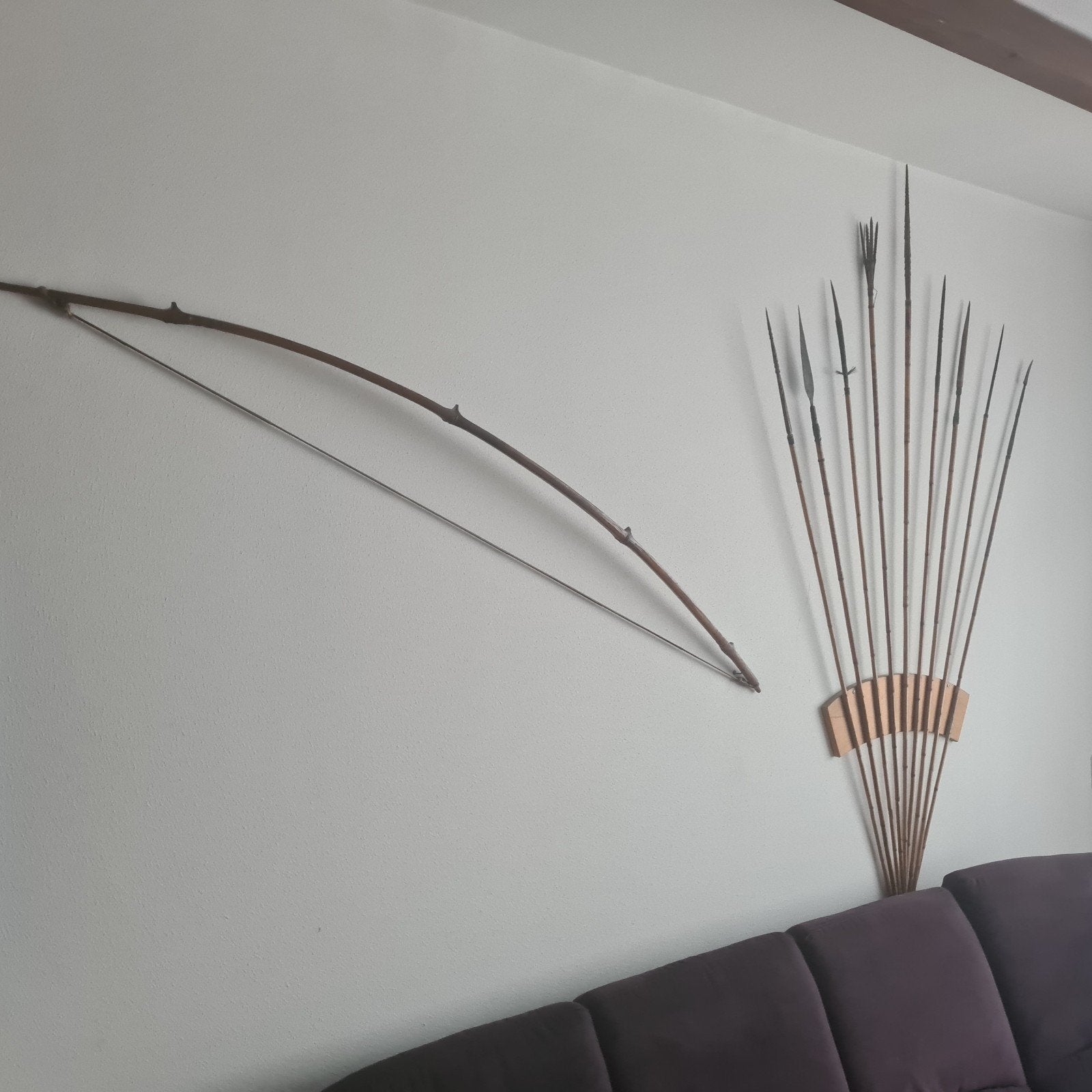 Originele Papoea pijl en boog, Ophalen, Hout, Gebruikt, Oosters
