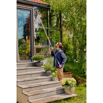 Gardena telescoopwatersteel + extra steel + borstel, Ophalen, Zo goed als nieuw