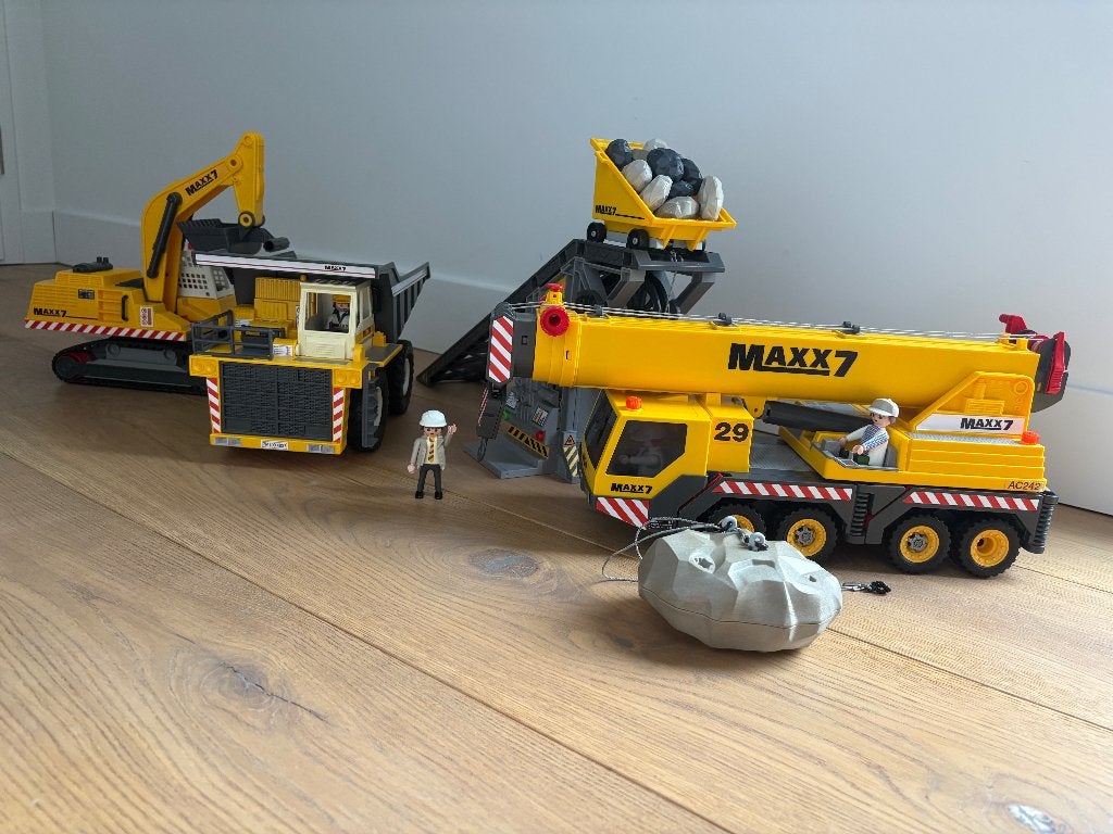 Playmobil Bouwplaats Maxx7 - oa Hijskraan, Shovel, Kiepwagen, Complete set, Overige typen, Ophalen of Verzenden, Zo goed als nieuw