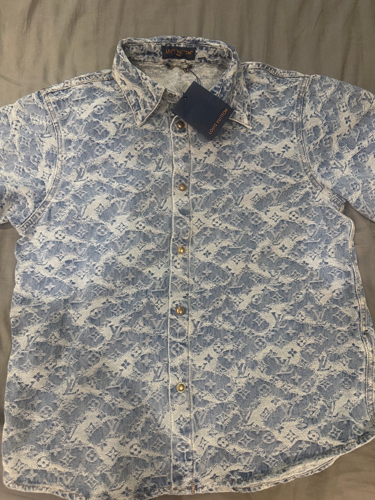 Louis Vuitton Tapestry Monogram Denim Overhemd, Kleding | Heren, Ophalen of Verzenden, Nieuw, Blauw, Halswijdte 39/40 (M)
