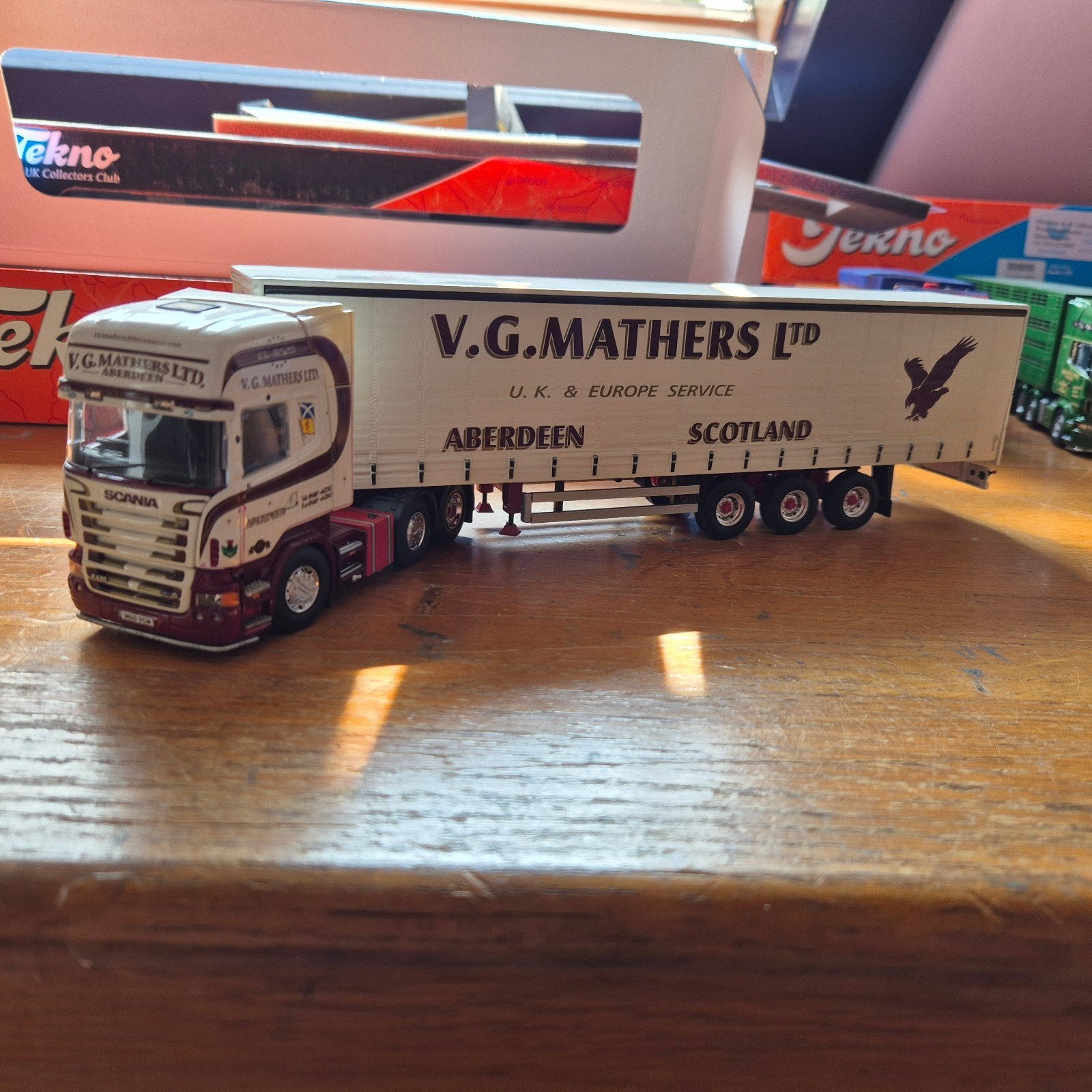 Tekno Scania V.G. Mathers Ltd. vrachtwagenmodel, Ophalen of Verzenden, Zo goed als nieuw, Bus of Vrachtwagen, Tekno