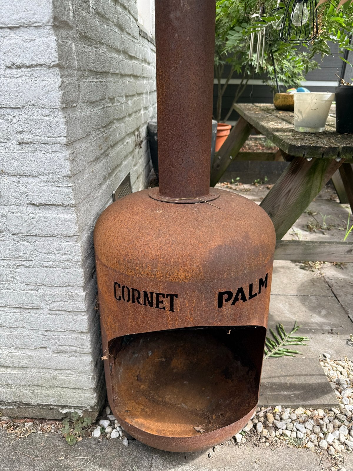 Cornet Palm Vuurton - Rustieke Tuinhaard, Ophalen, Gebruikt, Vuurton