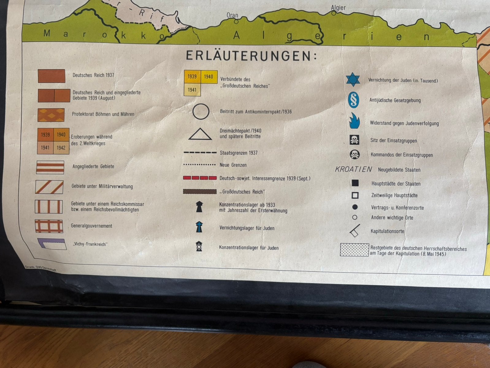 Oude school landkaarten, Antiek en Kunst, Antiek | Schoolplaten, Ophalen, Aardrijkskunde