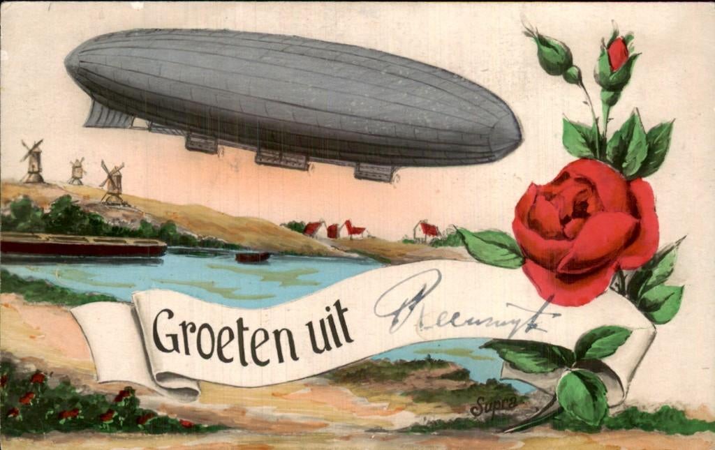 Reeuwijk - Luchtschip - Roos, Ophalen of Verzenden, 1920 tot 1940, Gelopen, Zuid-Holland