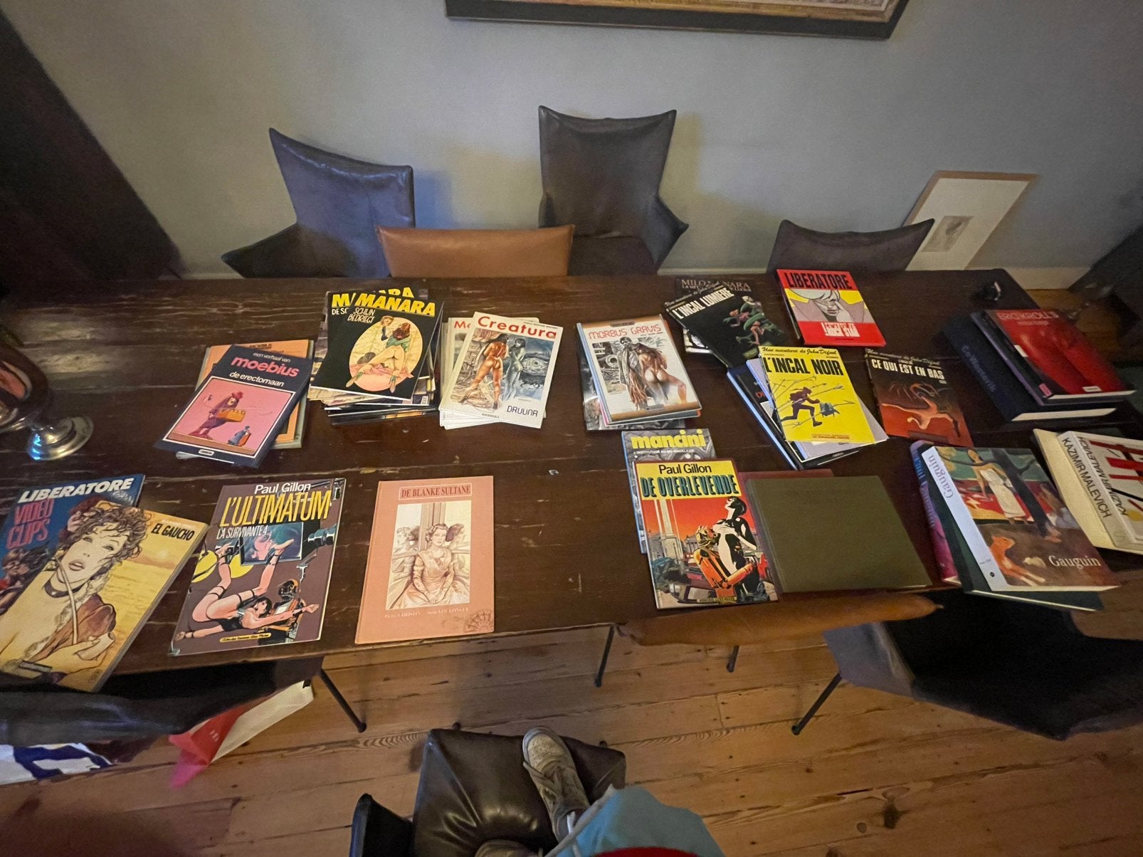 Grote collectie stripboeken: Manara, Moebius, Serpieri e.a., Meerdere stripboeken, Ophalen of Verzenden, Gelezen