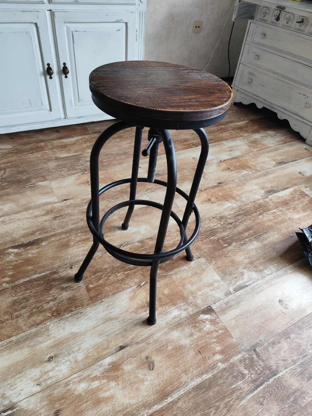 Barkruk/plantentafel, in hoogte verstelbaar, Huis en Inrichting, Ophalen, Gebruikt, In hoogte verstelbaar, Hout