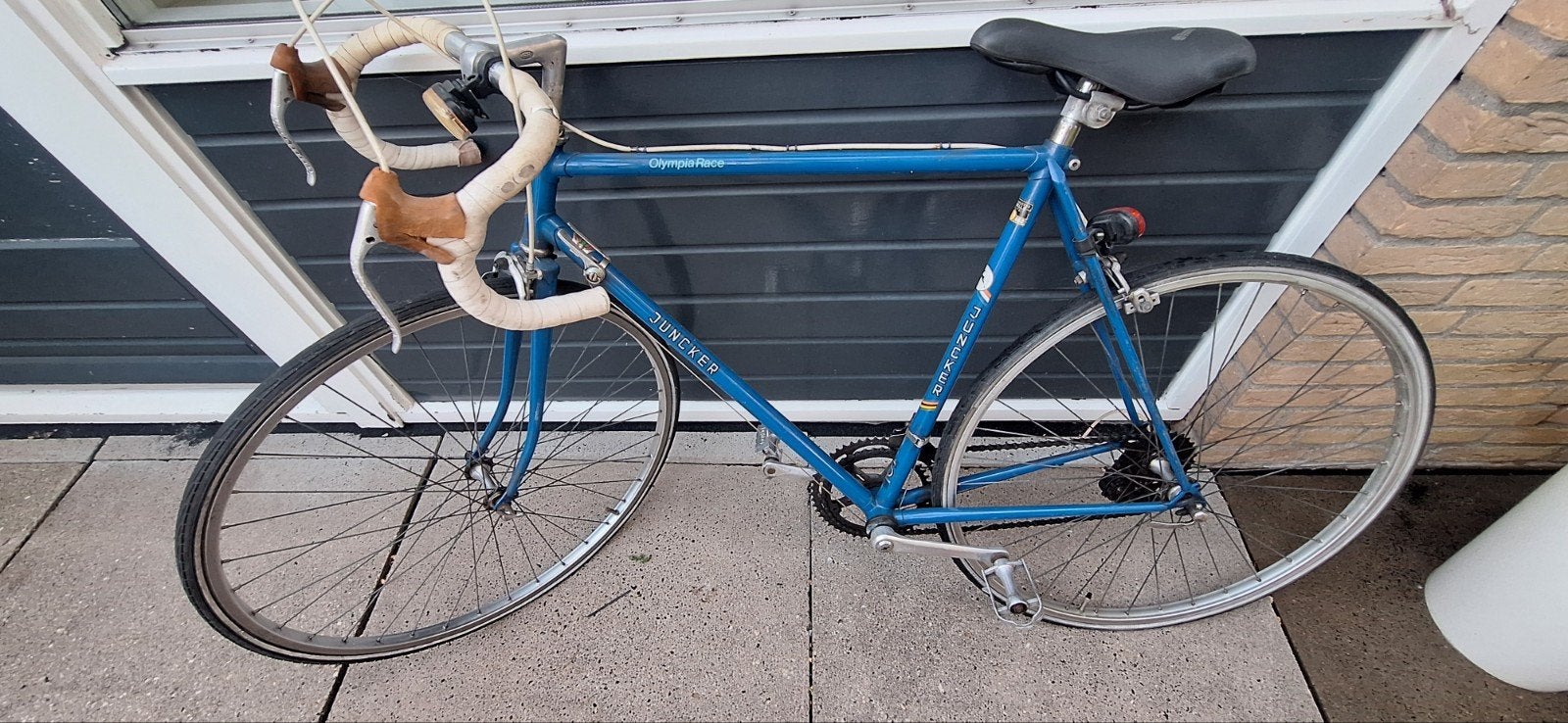 Juncker Olympia Racefiets - Vintage Blauw, Fietsen en Brommers, Gebruikt, Staal, 53 tot 57 cm, Ophalen