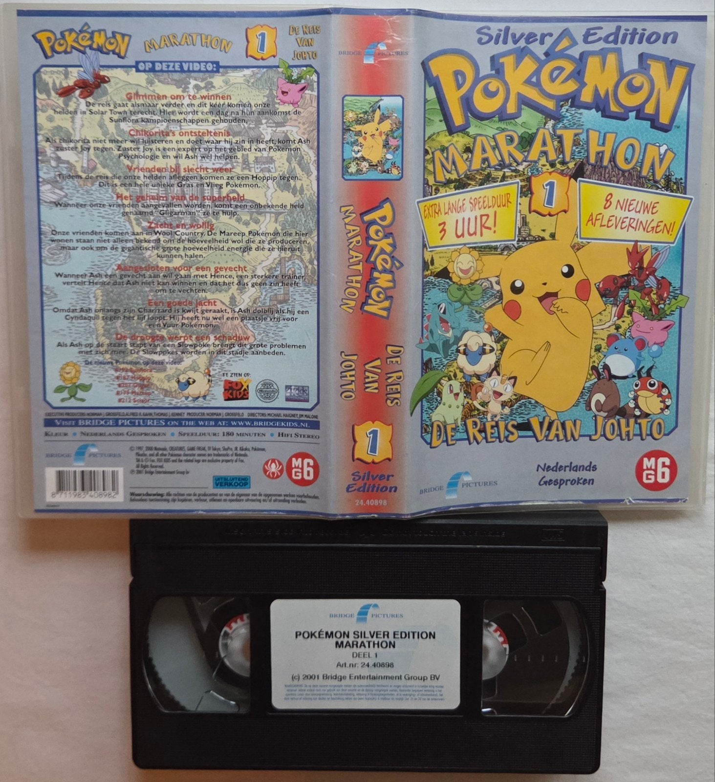 Pokemon Marathon 1 VHS Cartoon/Anime, Alle leeftijden, Ophalen of Verzenden, Gebruikt