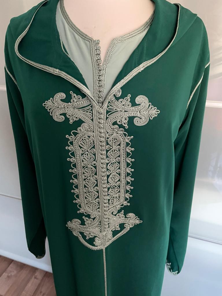 Prachtige tweedelige Marokkaanse jurk/jelaba/jellaba, Blauw, Maat 46/48 (XL) of groter, Ophalen of Verzenden, Zo goed als nieuw