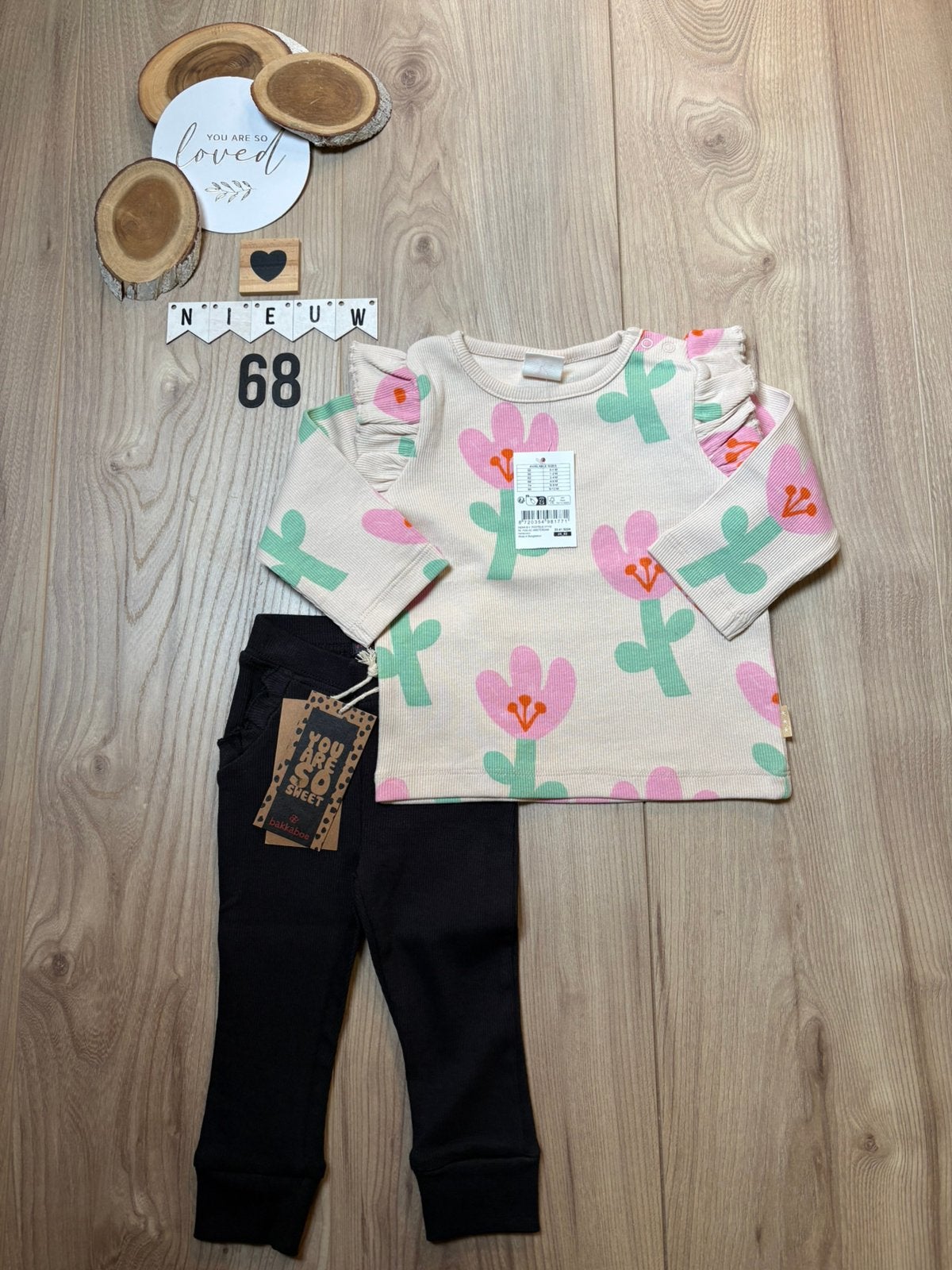 Baby meisje hema shirtje bakkaboe broekje maat 68, Kinderen en Baby's, Ophalen of Verzenden, Nieuw, Meisje, Setje