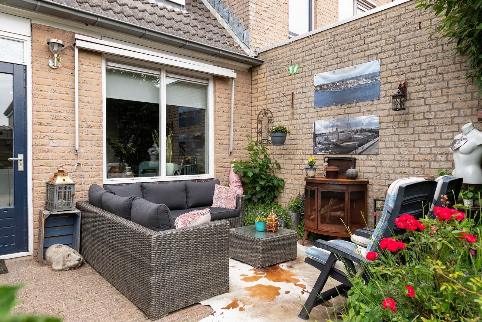 Comfortabele Wicker Loungeset met Kussens, Ophalen, Gebruikt, 3 zitplaatsen, Loungeset