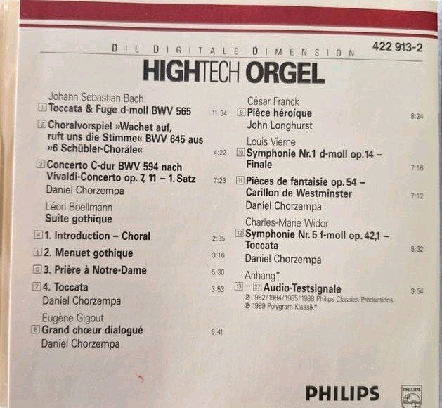 Orgel CD Daniel Chorzempa en John Longhurst - Klassiek, Gebruikt, Overige typen, Ophalen of Verzenden, Inclusief boekje