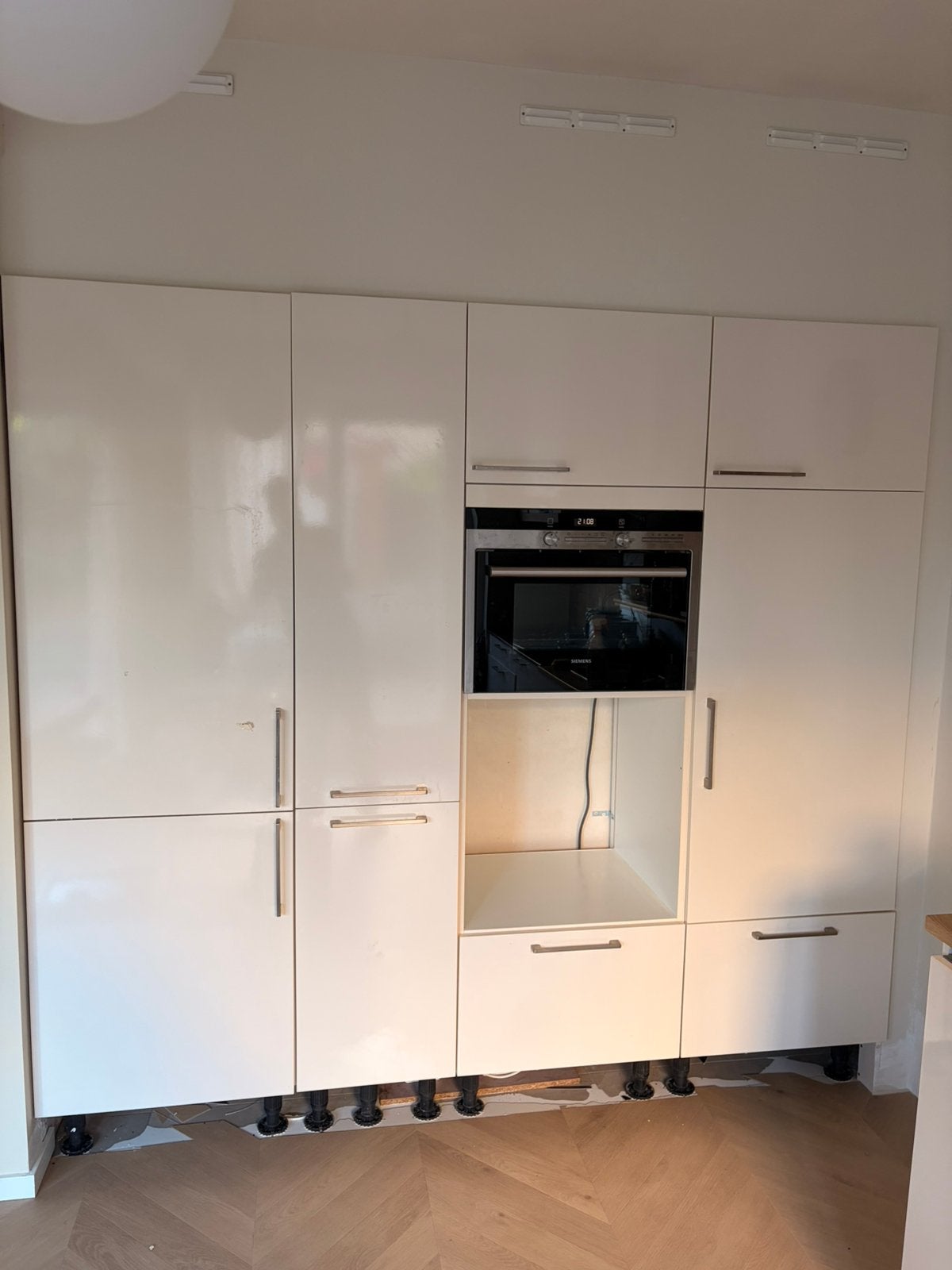Keukenwand met apparatuur, Ophalen, Gebruikt, Wit, Enkelwandige keuken