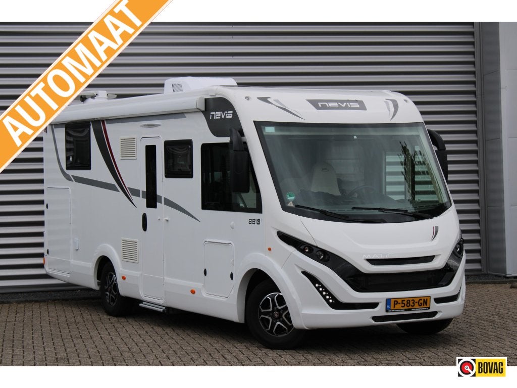 McLouis Nevis 881 Automaat HPC Dakairco Lithium Omvormer TV, Caravans en Kamperen, Campers, Koelkast, Ringverwarming, Fiat, 7 tot 8 meter