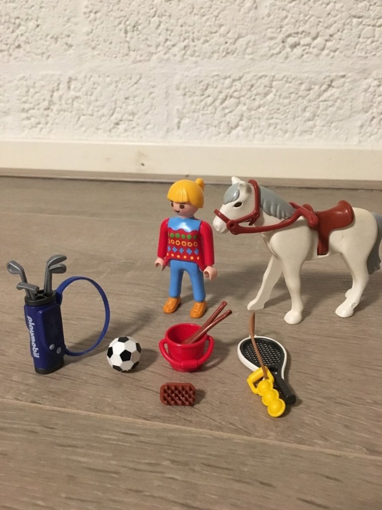 Playmobil sportster met paard en sportspullen set, Ophalen of Verzenden, Zo goed als nieuw, Complete set, Overige typen