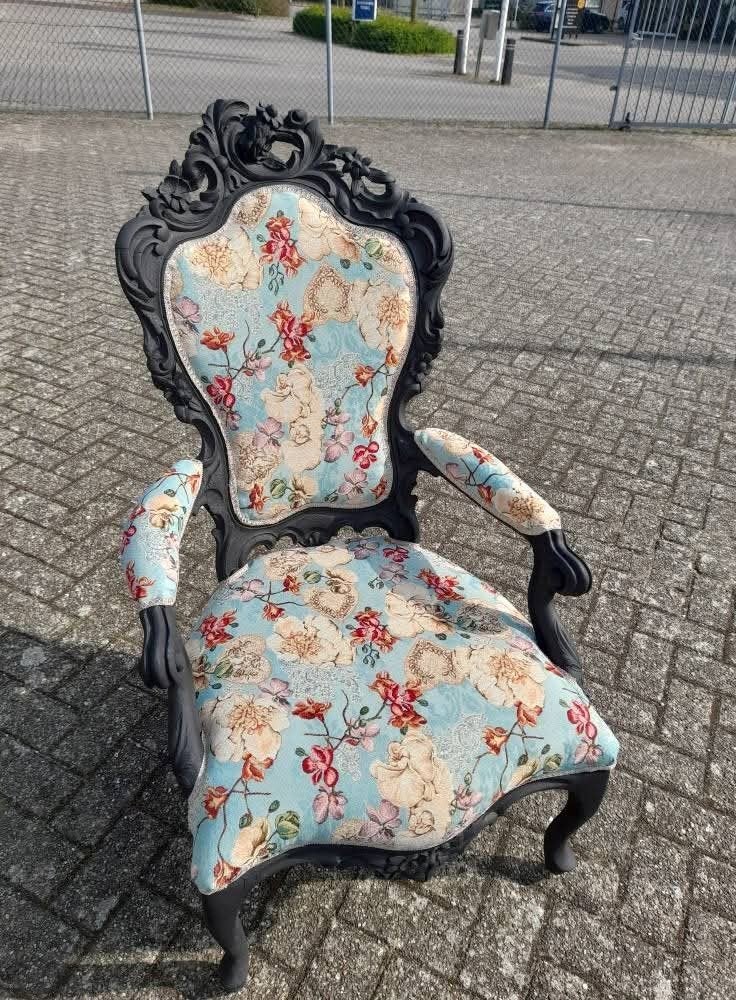 Mooie barok fauteuile geheel opnieuw gestoffeerd, Huis en Inrichting, Fauteuils, Ophalen, Zo goed als nieuw, 75 tot 100 cm