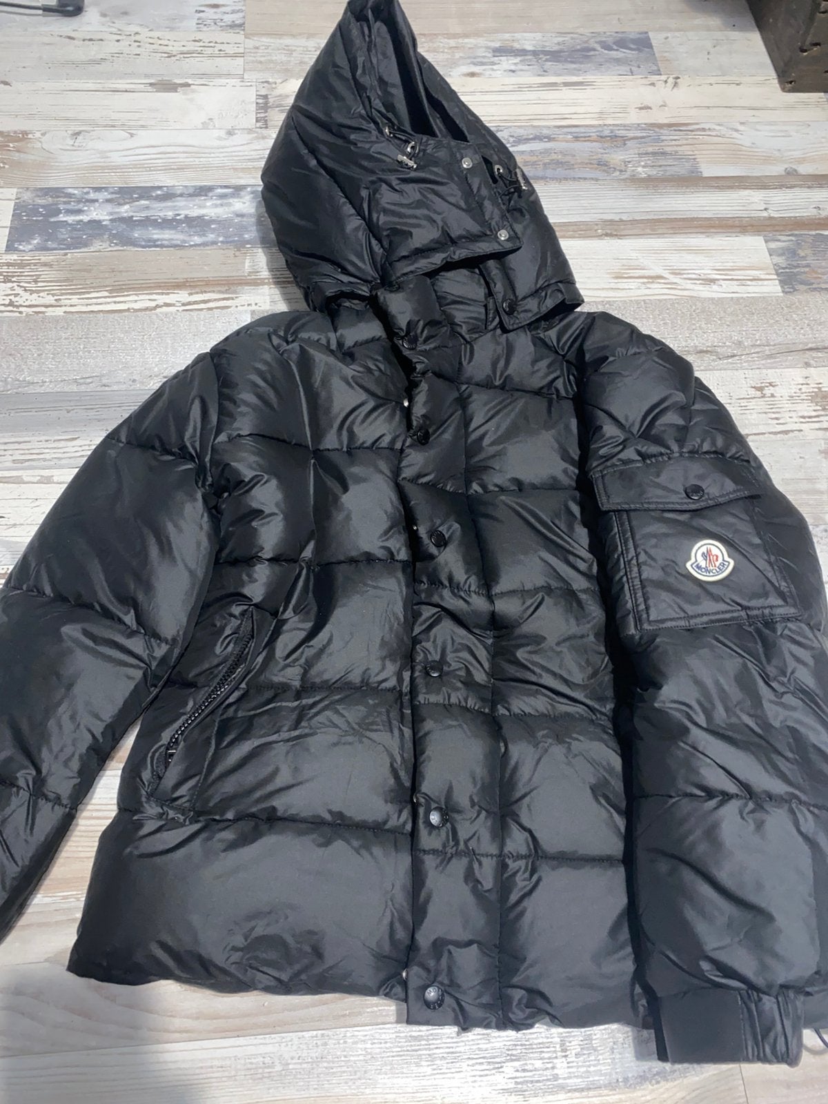 Moncler jas, Ophalen of Verzenden, Zo goed als nieuw, Maat 48/50 (M), Zwart