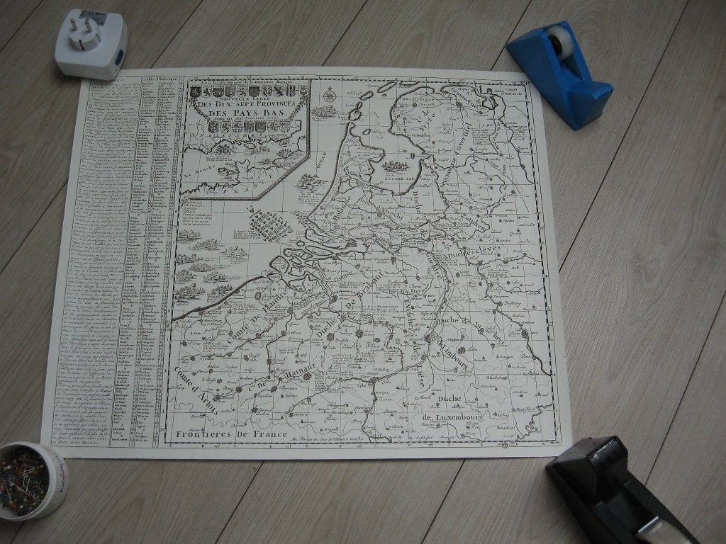 Schoolplaat landkaart Nouvelle Carte des Pays Bas €10,00., Ophalen of Verzenden, Natuur en Biologie