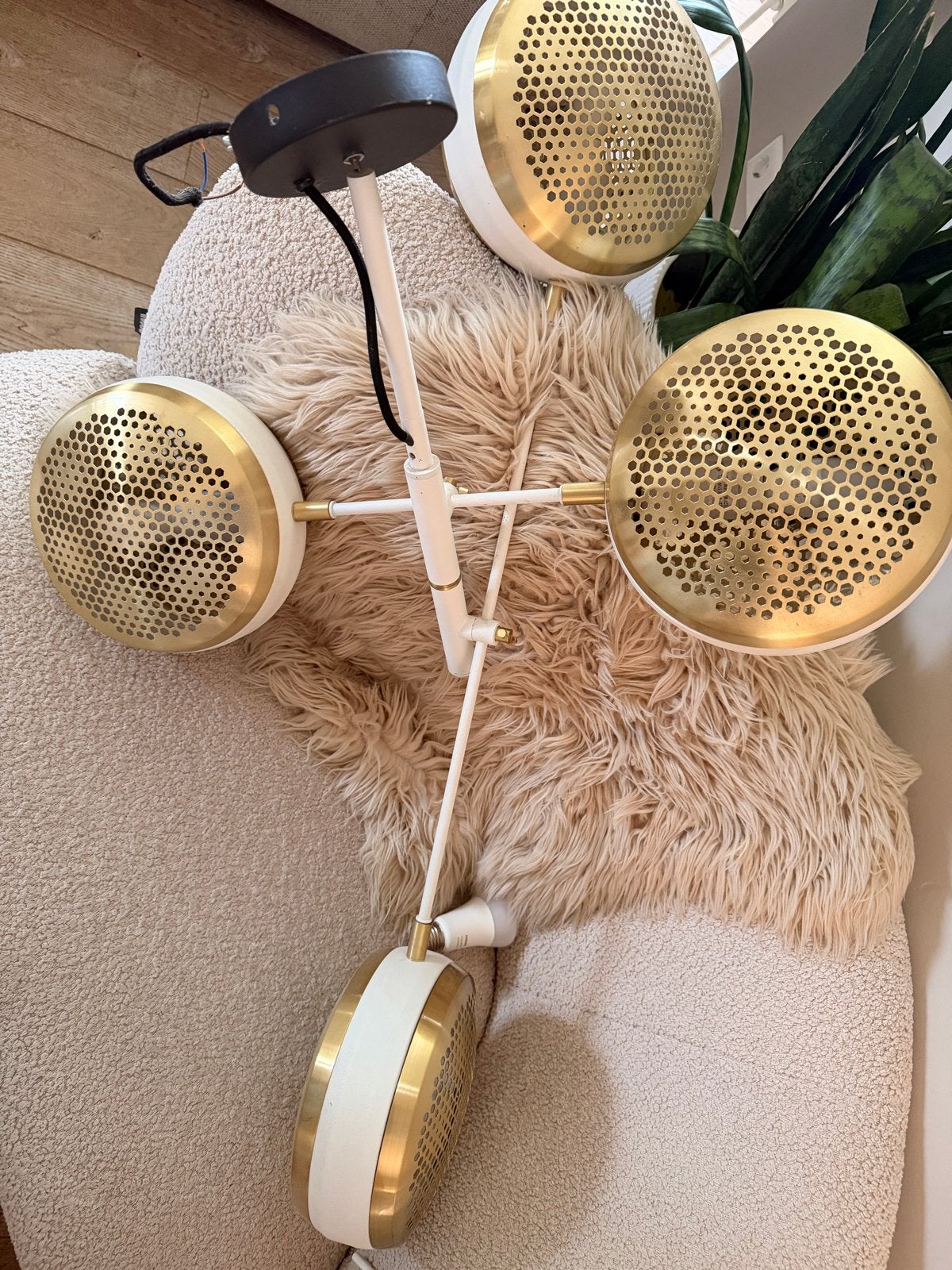 Zuiver Gringo Multi Hanglamp - Wit/Messing, Ophalen, Nieuw, Metaal, Overige fittingen