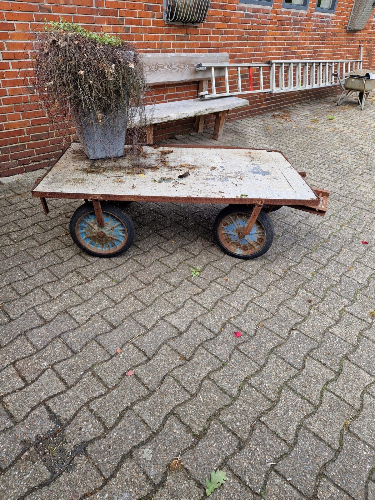 oude melkbussen kar., 100 liter of meer, Ophalen, Gebruikt, Transportkar