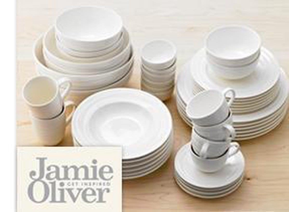 Compleet Jamie Oliver Waves servies in prima staat., Ophalen of Verzenden, Zo goed als nieuw, Bord(en), Overige stijlen